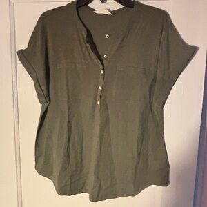 Lucky Brand Olive Button Down Shirt